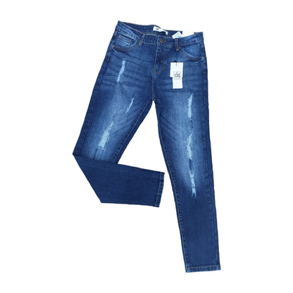 Ladies Ripped Jeans - Dark Blue