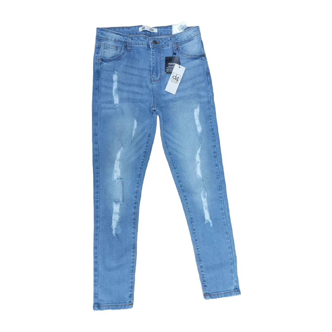 Ladies Ripped Jeans - Light Blue