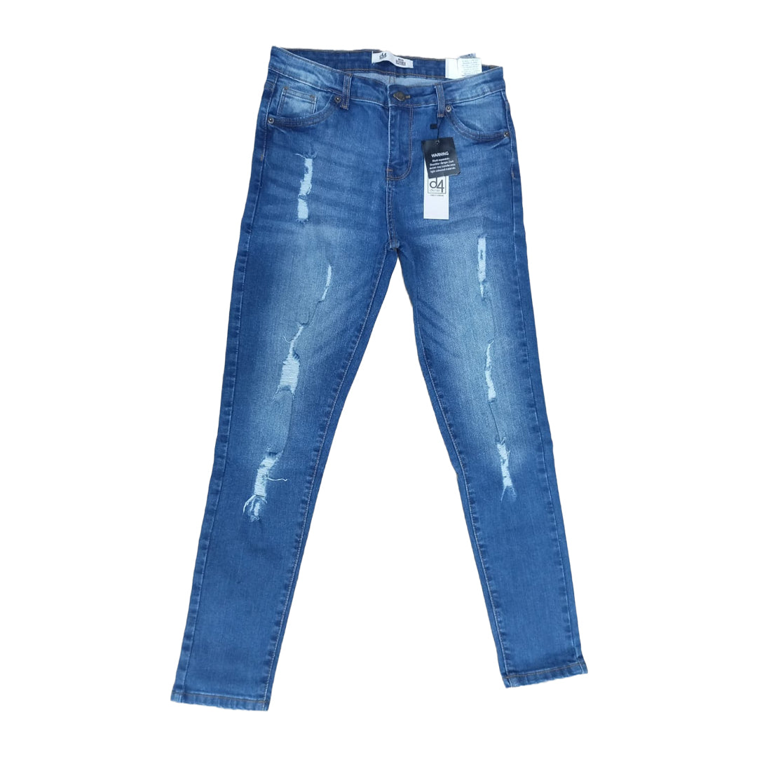 Ladies Ripped Jeans - Blue